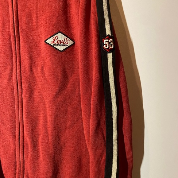 Vintage Levi's Red Zip-Up Men's Sweater - Picture 2 of 5